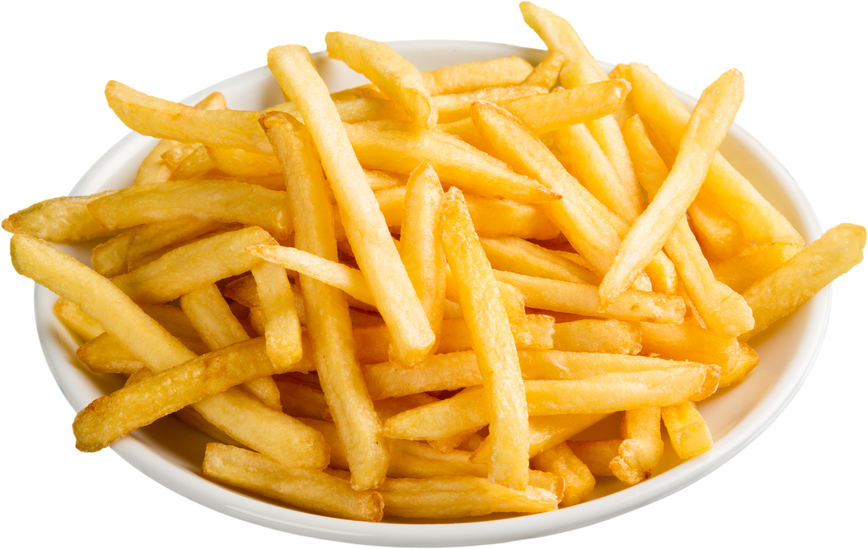 French Fries on Plate - Isolated